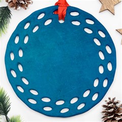 Blue Stone Texture Grunge, Stone Backgrounds Round Filigree Ornament (two Sides)