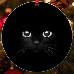 Black Cat Face Uv Print Acrylic Ornament Round