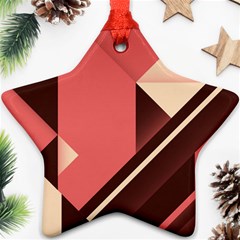 Retro Abstract Background, Brown-pink Geometric Background Star Ornament (two Sides)