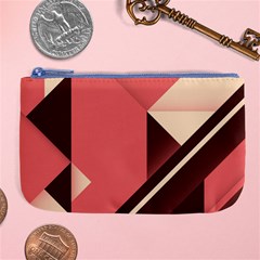 Retro Abstract Background, Brown-pink Geometric Background Large Coin Purse