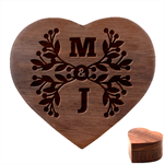 Personalized Couple Initial Heart Wood Jewelry Box Heart Wood Jewelry Box Front