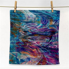 Abstarct Cobalt Waves Face Towel