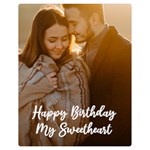 Personalized Any Text Couple Love Photo Blanket Two Sides Premium Plush Fleece Blanket (Teen Size) 60 x50  Blanket Front