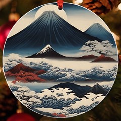 Hokusai Moutains Japan Uv Print Acrylic Ornament Round