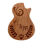 Personalized Couple Guitar Picks Set Guitar Shape Wood Guitar Pick Holder Case And Picks Set Front