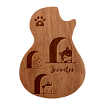 Personalized Cats Guitar Picks Set Guitar Shape Wood Guitar Pick Holder Case And Picks Set Front