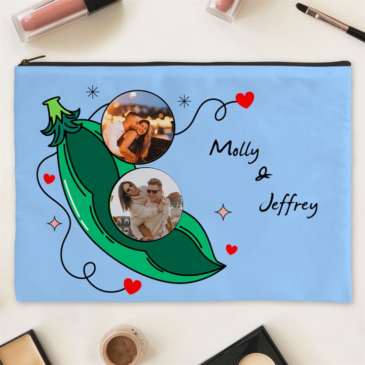 Personalized Food Illustration Photo Name Cosmetic Bag Cosmetic Bag (XXXL)