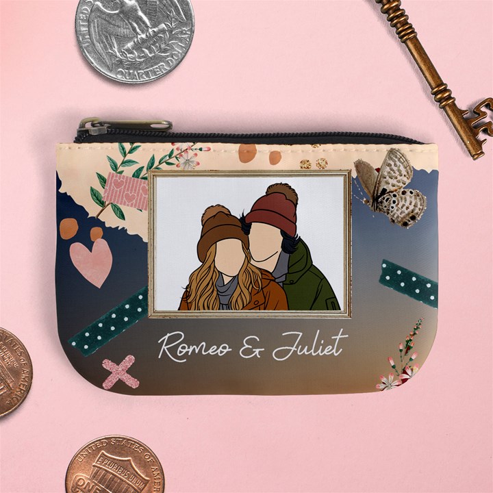 Personalized Photo Illustration Lover Name Mini Coin Purse Mini Coin Purse