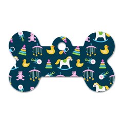 Cute Babies Toys Seamless Pattern Dog Tag Bone (one Side)