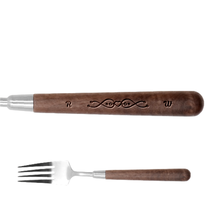 Personalized Wedding Name Stainless Steel Fork with wooden Handle  Stainless Steel Fork With Wooden Handle