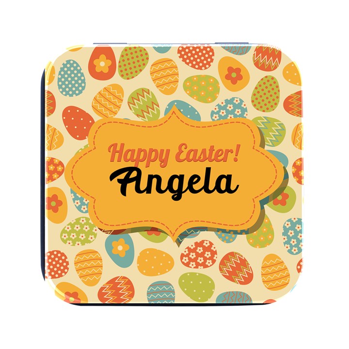 Personalized Easter Name Square Metal Box Square Metal Box (Black)