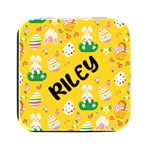 Personalized Easter Name Square Metal Box Square Metal Box (Black) Front