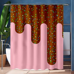 Ice Cream Dessert Food Cake Chocolate Sprinkles Sweet Colorful Drip Sauce Cute Shower Curtain 60  X 72  (medium) 