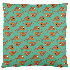 Cute Fish Underwater Sea Ocean Nature Aquarium Goldfish Marine Water 16  Baby Flannel Cushion Case (two Sides)
