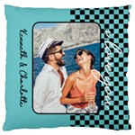 Personalized Photo Grid Lover Standard Premium Plush Fleece Cushion Case (Two Sides) Back