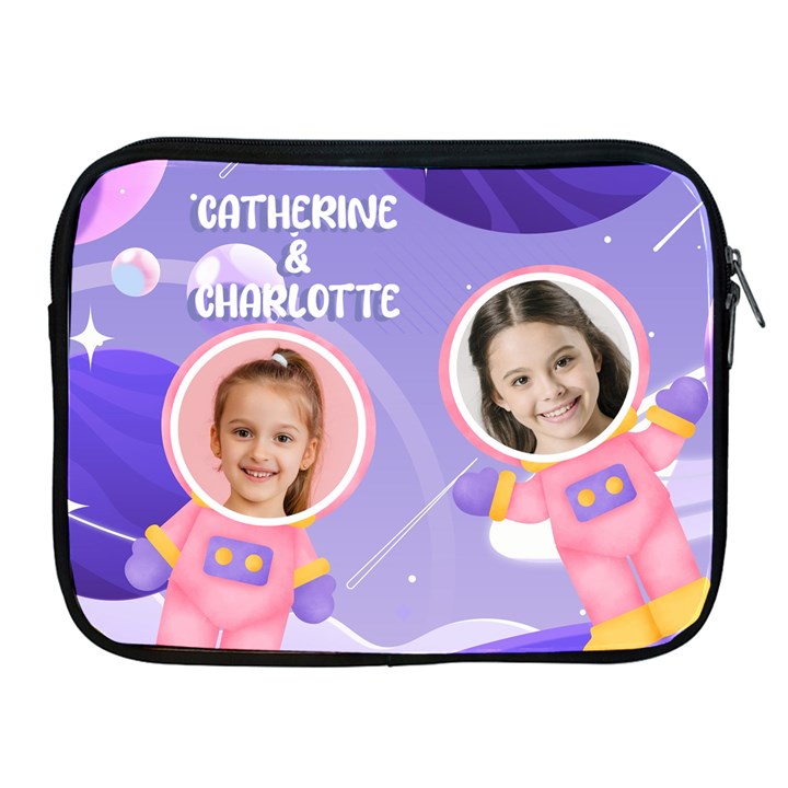 Astronaut Pattern Personalized Name and Photo IPad Case  Apple iPad Zipper Case