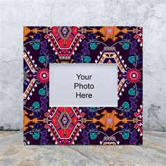 Pattern, Ornament, Motif, Colorful White Box Photo Frame 4  X 6 