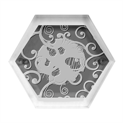 Patterns, Corazones, Texture, Red, Hexagon Wood Jewelry Box