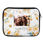 Personalized Oil Painting Floral Marble Texture Photo Name Any Text iPad Zipper Case Apple iPad Zipper Case Front