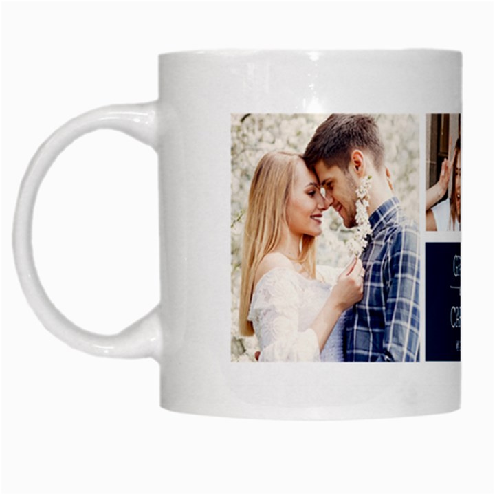 Personalized 5 Photo Couple  Name Mug White Mug