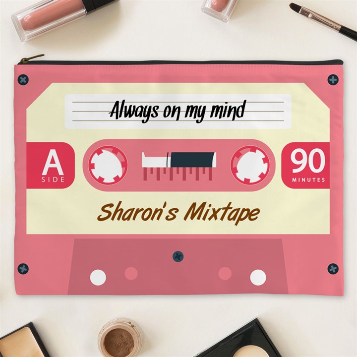 Personalized Cassette Tape Name Cosmetic Bag Cosmetic Bag (XXXL)