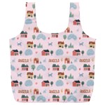 Personalized Village House Illustration Name Any Text Recycle Bag Full Print Recycle Bag (XXXL) Front