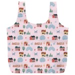 Personalized Village House Illustration Name Any Text Recycle Bag Full Print Recycle Bag (XXXL) Back