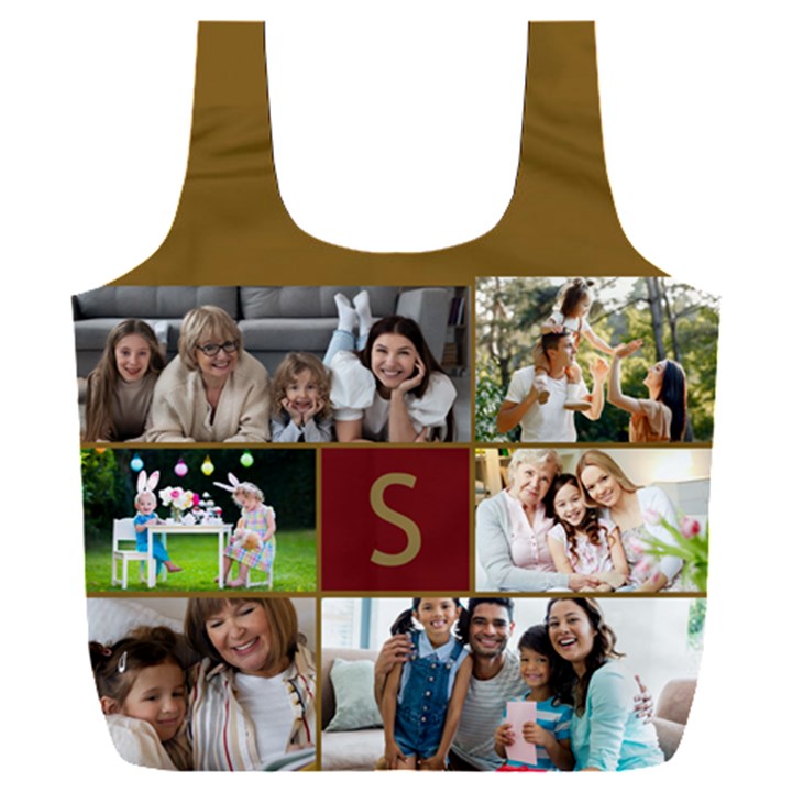 Personalized Initial 6 Photo Recycle Bag Full Print Recycle Bag (XXXL)