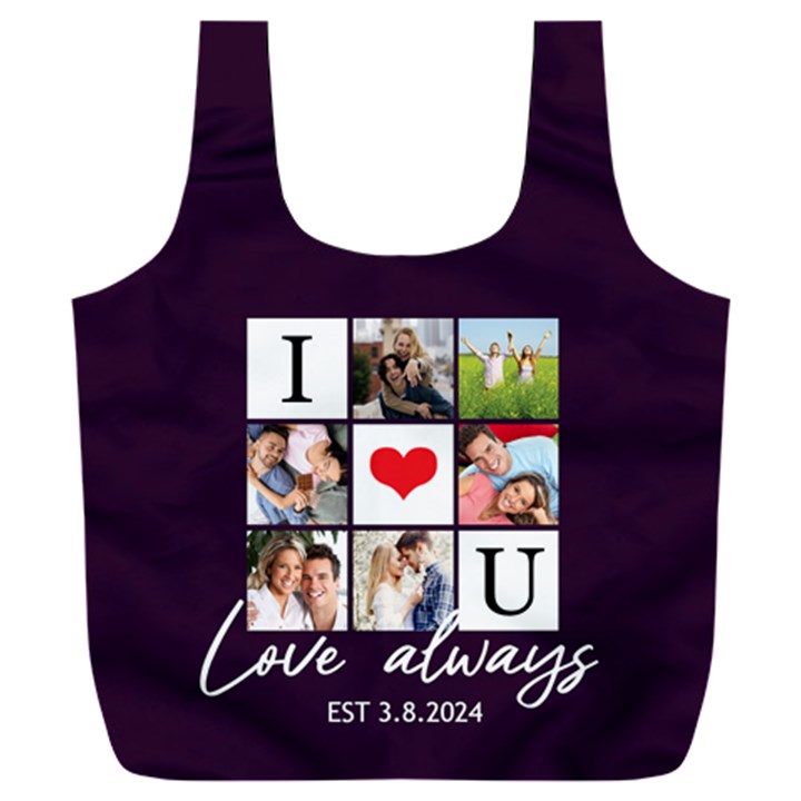 Personalized Love Always Any Text Photo Recycle Bag Full Print Recycle Bag (XXXL)