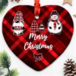 Personalized Checked Name Heart Ornament (Two Sides) Heart Ornament (Two Sides) Front