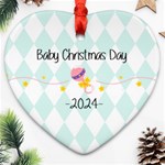Personalized Baby Item Photo Name Heart Ornament (Two Sides) Heart Ornament (Two Sides) Back