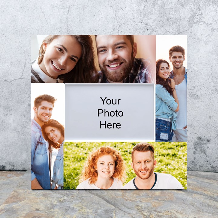 Personalized 4 Photo White Box Photo Frame White Box Photo Frame 4  x 6 