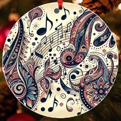 Paisley Print Musical Notes8 Uv Print Acrylic Ornament Round