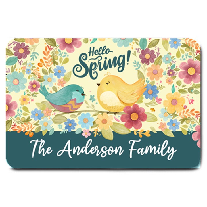 Personalized Hello Spring Color Name Any Text Large Doormat Large Doormat