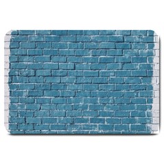 White And Blue Brick Wall Large Doormat