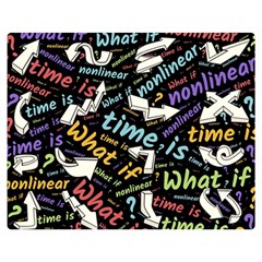 Time Nonlinear Curved Linear Two Sides Premium Plush Fleece Blanket (teen Size)