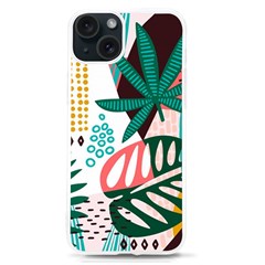 Abstract Seamless Pattern With Tropical Leaves Iphone 15 Tpu Uv Print Case