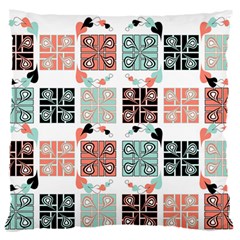 Mint Black Coral Heart Paisley 16  Baby Flannel Cushion Case (two Sides)
