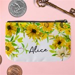 Personalized Sunflower Name Any Text Large Coin Purse Large Coin Purse Back