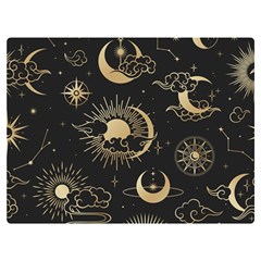 Asian Seamless Pattern With Clouds Moon Sun Stars Vector Collection Oriental Chinese Japanese Korean Two Sides Premium Plush Fleece Blanket (baby Size)