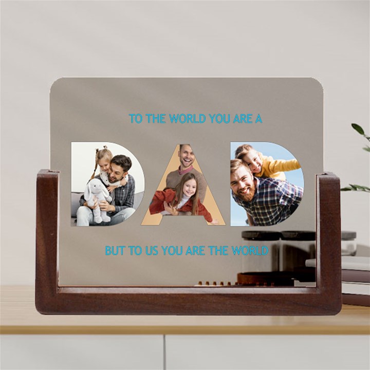 Personalized Dad Happy Fathers Day Photo Name Any Text Acrylic UV Print 8  Tabletop Frame Acrylic UV Print 8  Tabletop Frame (U-Shape)