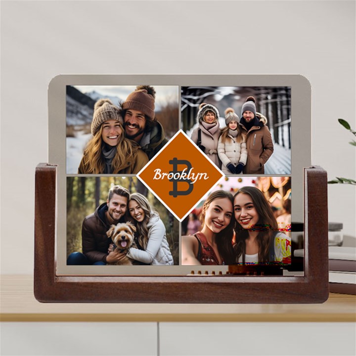 Personalized Initial Name Any Text Photo Acrylic UV Print 8  Tabletop Frame Acrylic UV Print 8  Tabletop Frame (U-Shape)