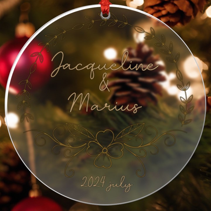 Personalized Name Wedding Frame UV Print Acrylic Ornament Round UV Print Acrylic Ornament Round