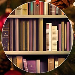 Books Bookshelves Office Fantasy Background Artwork Book Cover Apothecary Book Nook Literature Libra Uv Print Acrylic Ornament Round
