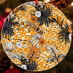 Leaf Yellow Point Flower White Uv Print Acrylic Ornament Round
