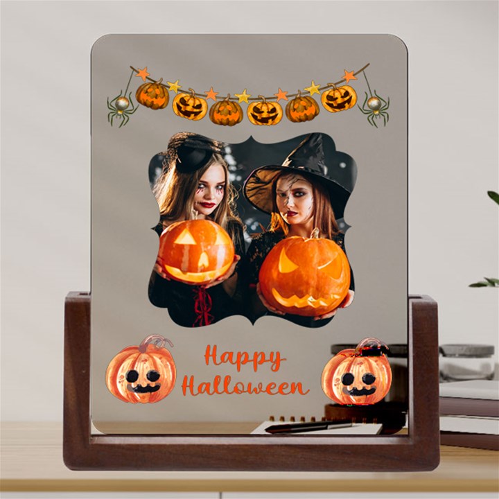 Personalized Photo Pumpkin Party Acrylic UV Print 6  Tabletop Frame Acrylic UV Print 6  Tabletop Frame (U-Shape)