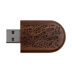 Caution Road Sign Cross Yellow Wood Oval Usb Flash Drive