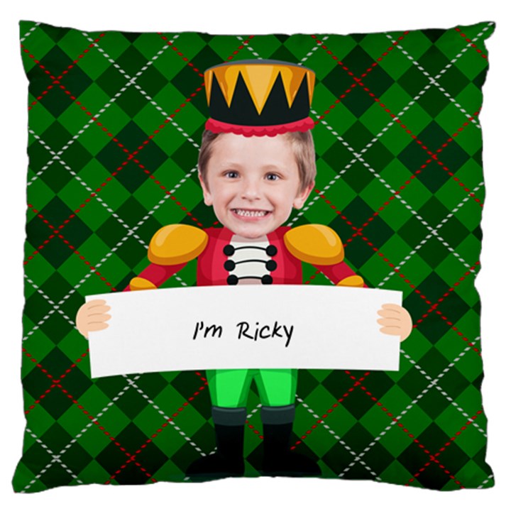 Personalized Photo Christmas Nutcracker Large Cushion Case  Large Cushion Case (Two Sides)