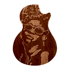 Afro Beauty Woman Portrait (ai+human) Guitar Shape Wood Guitar Pick Holder Case And Picks Set
