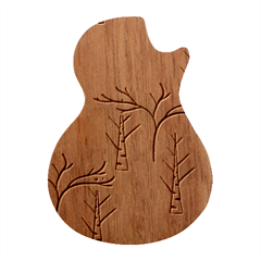 Tree Auntumn Leaf Guitar Shape Wood Guitar Pick Holder Case And Picks Set